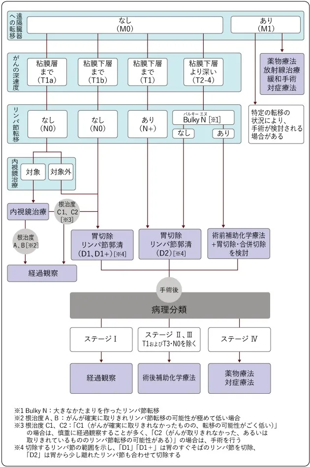 胃がん治療のフローチャート