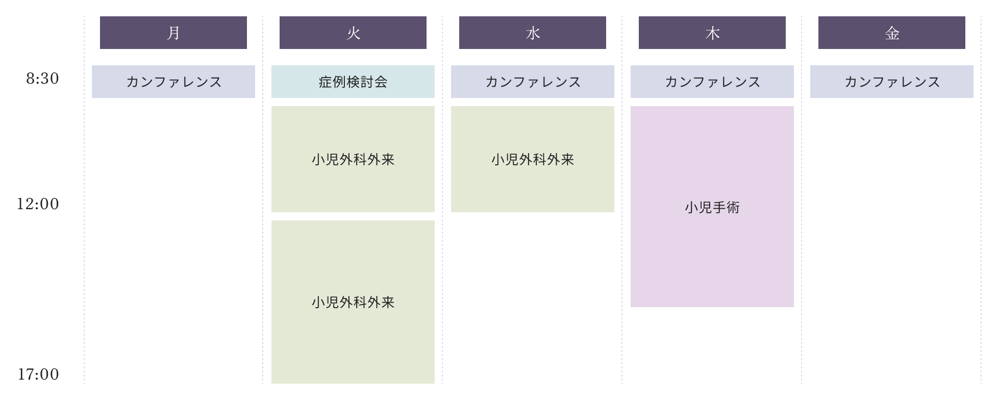 週間スケジュール
