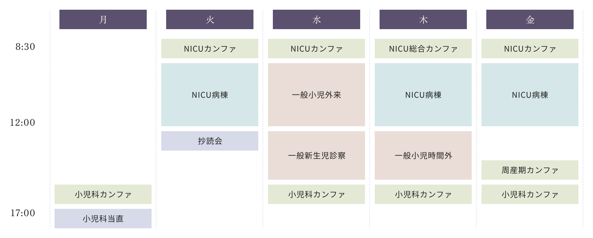 週間スケジュール